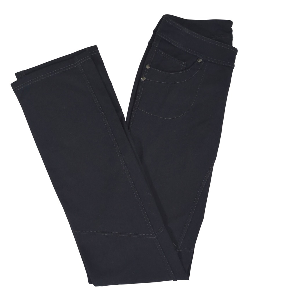 Athleta Womens Black Studded Pull On Straight Leg Pants Size S Active Travel